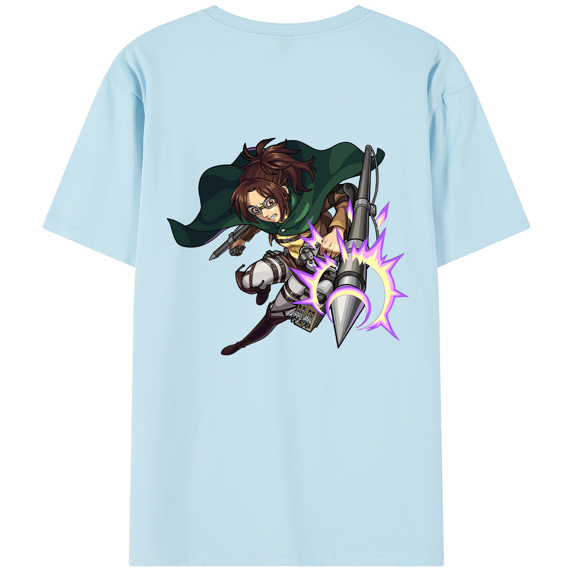 （画像用） 進撃の巨人 ハンジ·ゾエ Attack on Titan Hanji Zoe 綿100％半袖Tシャツ（背面プリント）